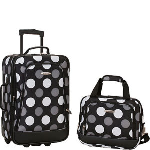 Rockland 2 piece luggage set black dot